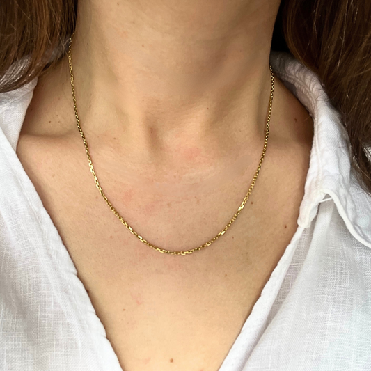 14ct Yellow Gold Fine Chain Vintage, 17.5 inches