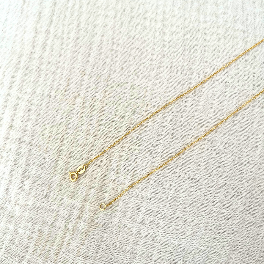 18ct Solid Gold Fine Vintage Cable Link Necklace Chain, 40cm