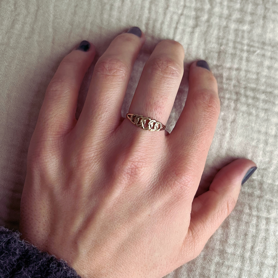 Vintage 9ct Gold Celtic Band, Size O Woven Braided Knot Pattern