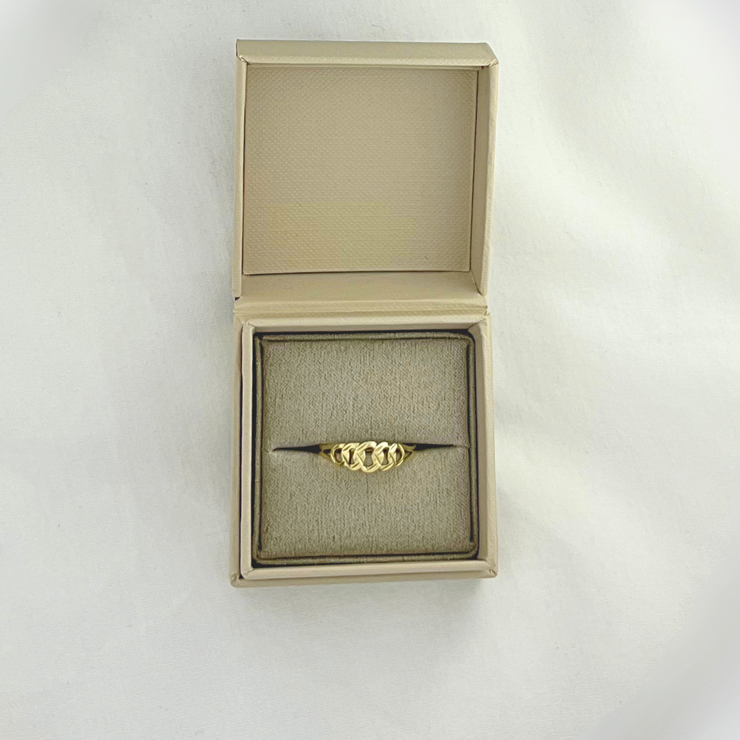 Vintage 9ct Gold Celtic Band, Size O Woven Braided Knot Pattern