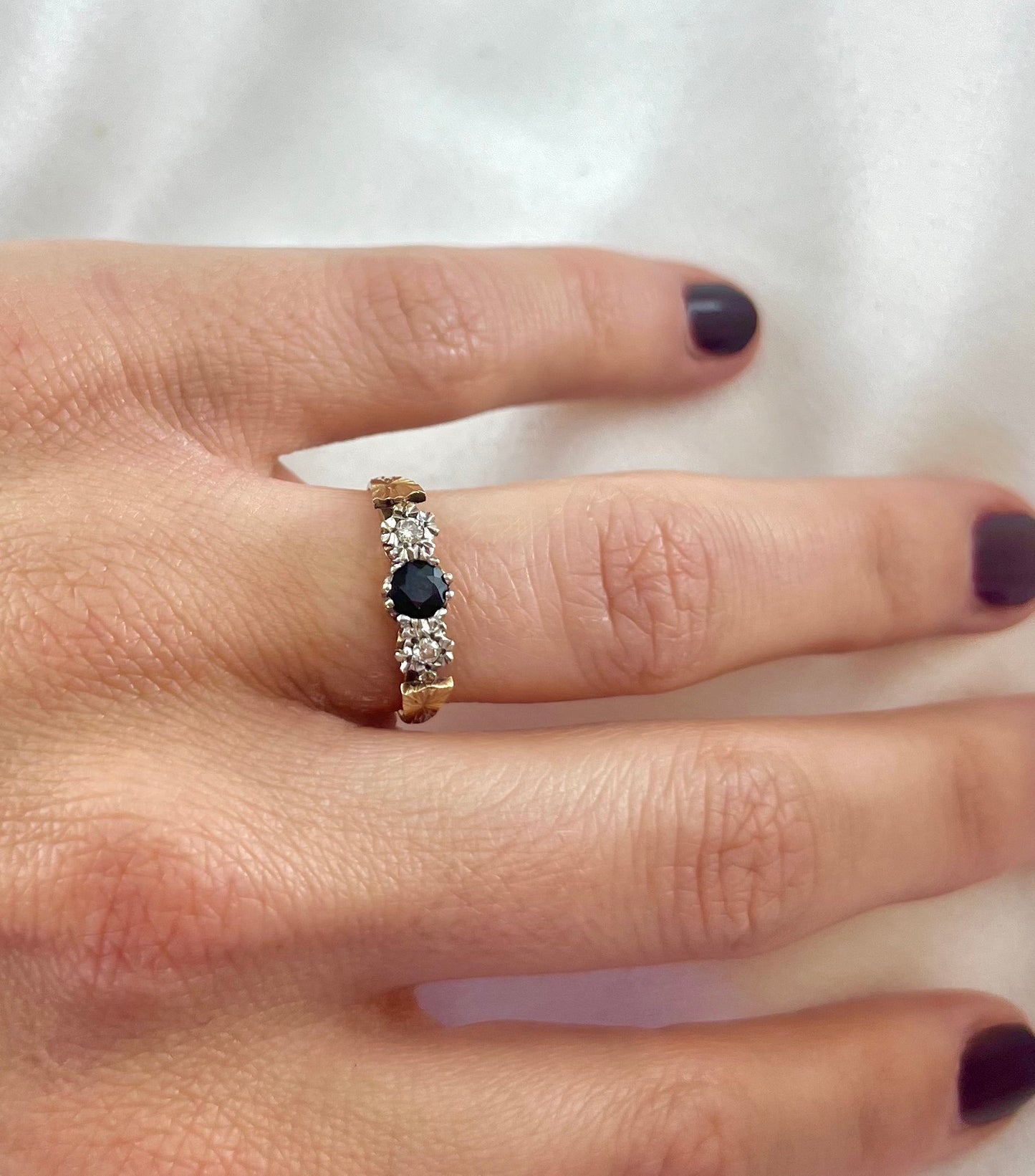 The ring is fully hallmarked and in good condition. This ring is packaged in a Soste hinged ring box.