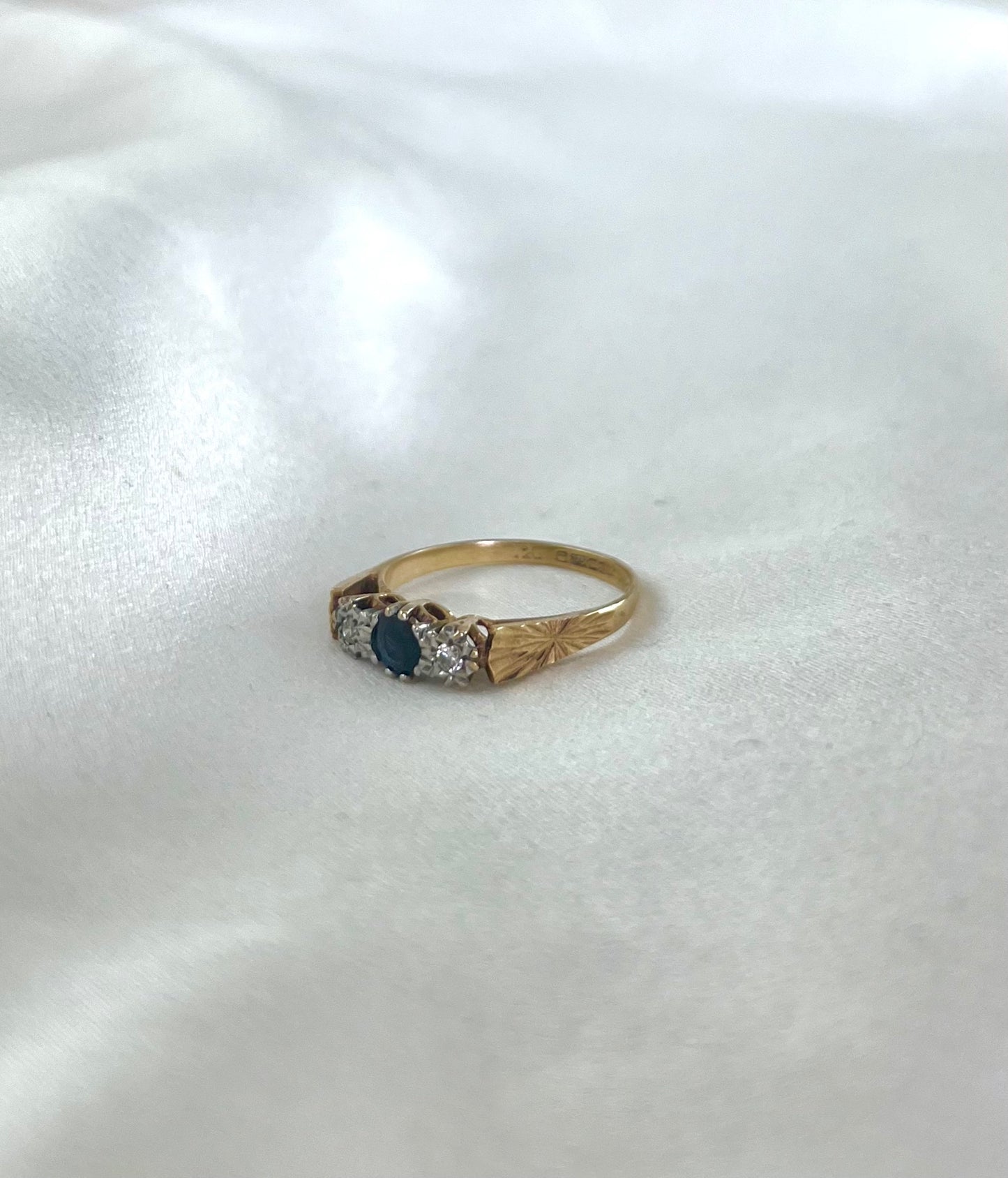 The ring is fully hallmarked and in good condition. This ring is packaged in a Soste hinged ring box.