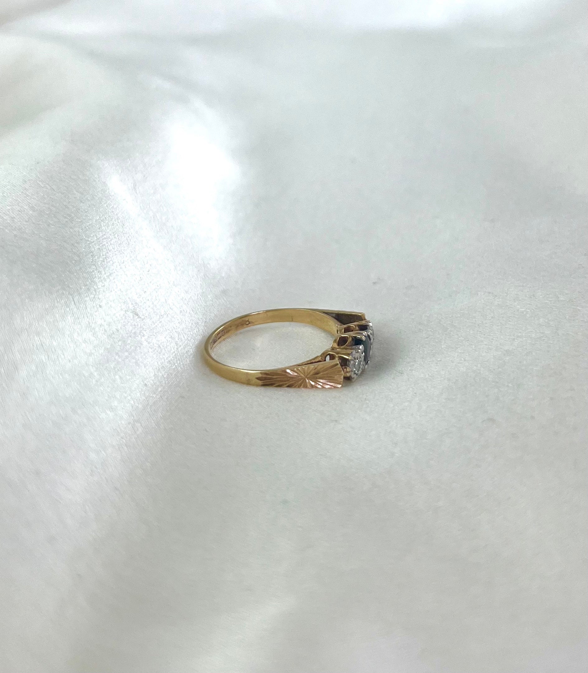 The ring is fully hallmarked and in good condition. This ring is packaged in a Soste hinged ring box.