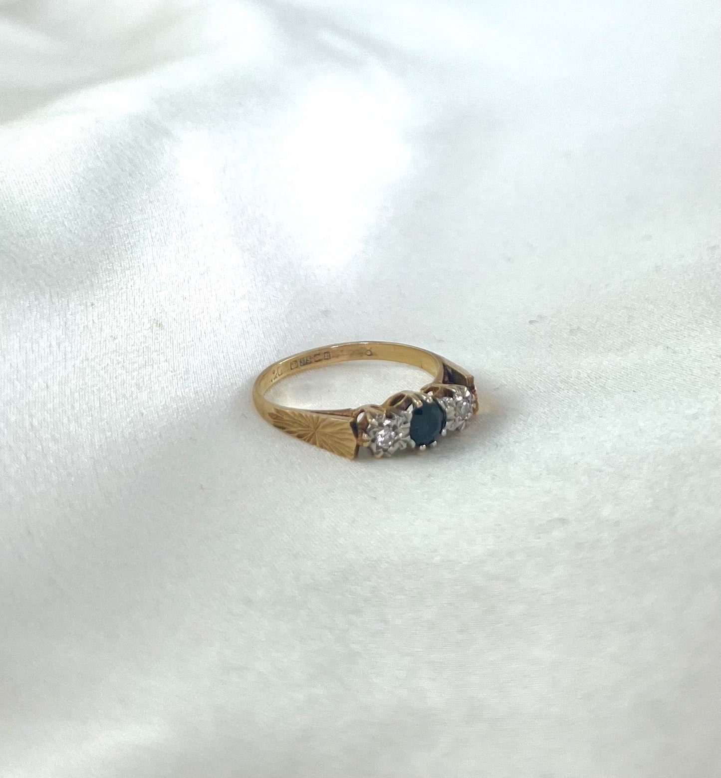 The ring is fully hallmarked and in good condition. This ring is packaged in a Soste hinged ring box.