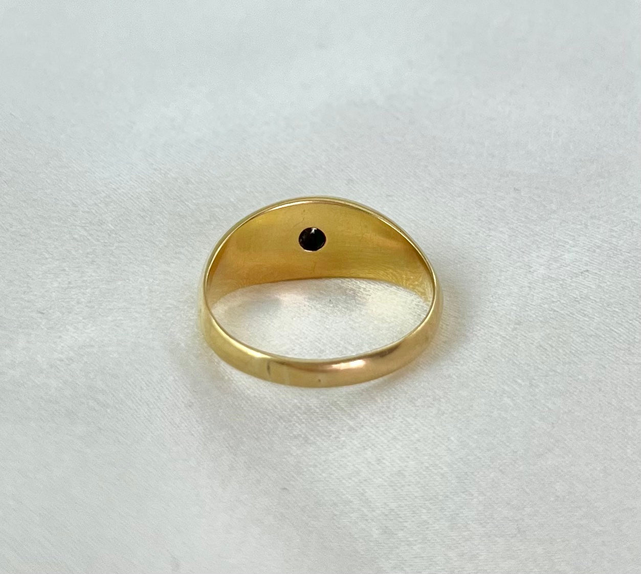 Antique Edwardian 18ct Yellow Gold Diamond Gypsy Ring, 1911 Size O + 0.5