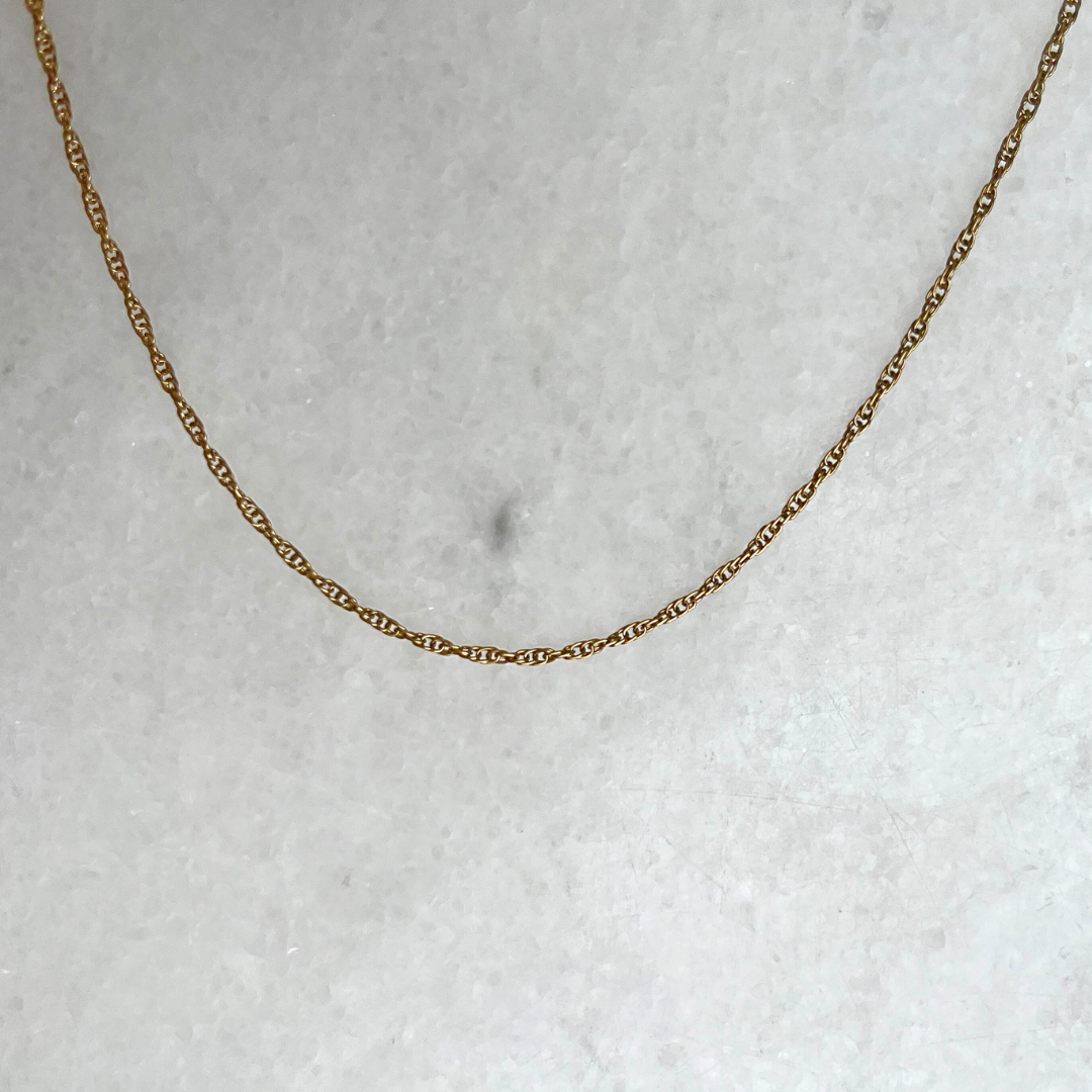 9ct Gold Chain Link Fine Necklace Vintage 50cm Long