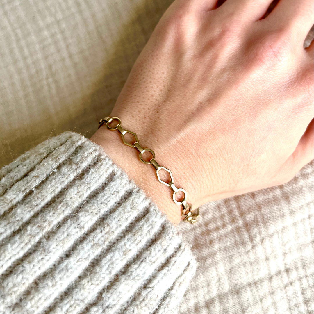 9ct Gold Chain Link Bracelet Vintage