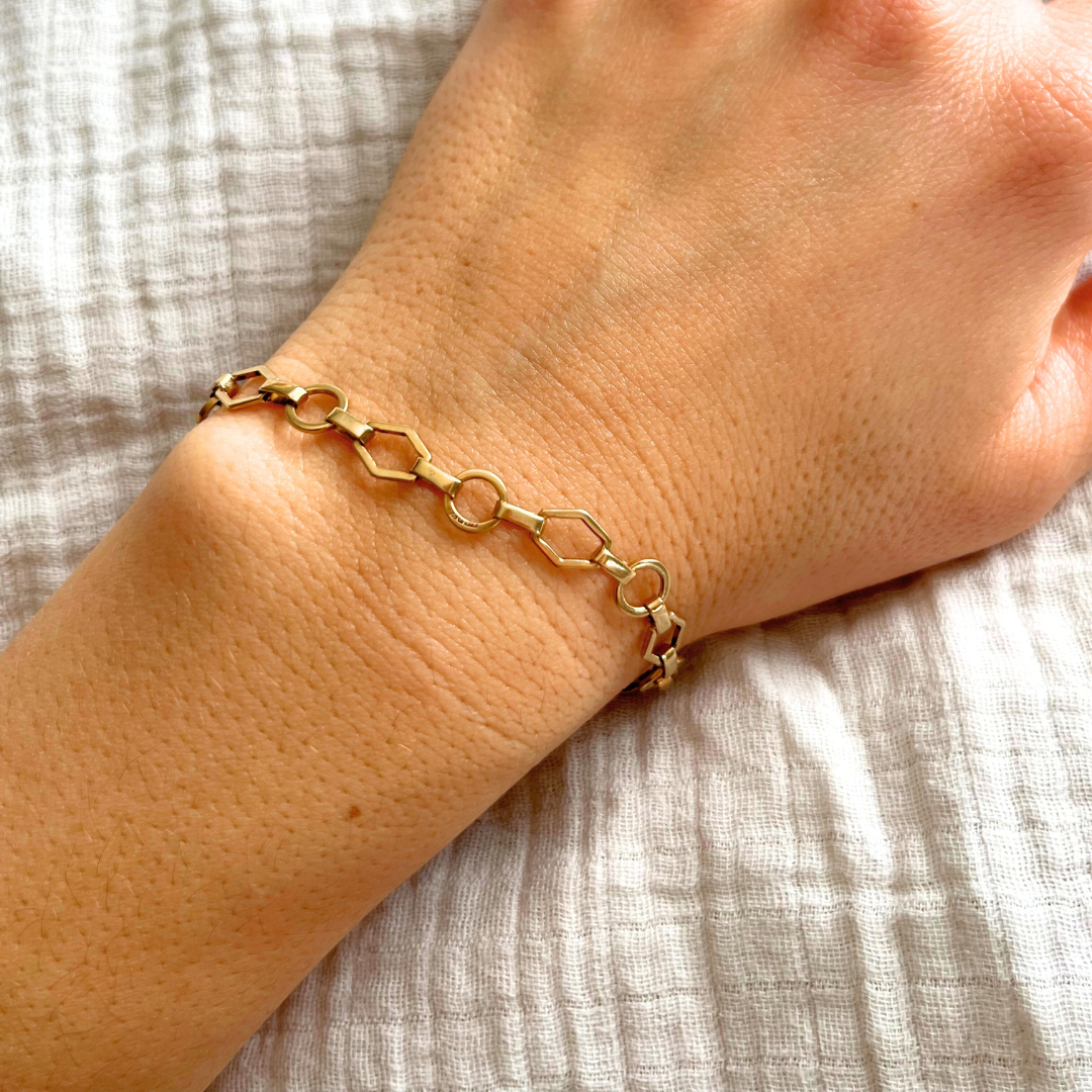 9ct Gold Chain Link Bracelet Vintage