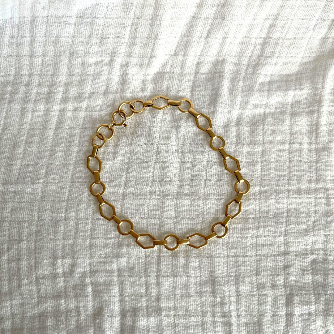 9ct Gold Chain Link Bracelet Vintage