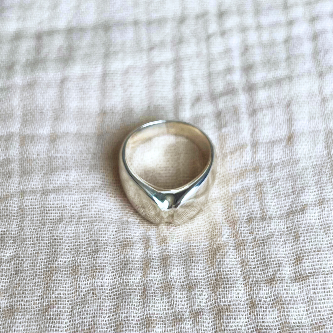 Vintage Georg Jensen Solid Sterling Silver Ring, Size M Modernist Danish