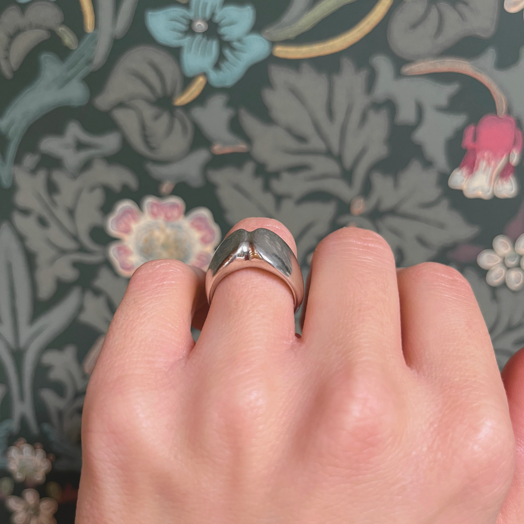 Vintage Georg Jensen Solid Sterling Silver Ring, Size M Modernist Danish