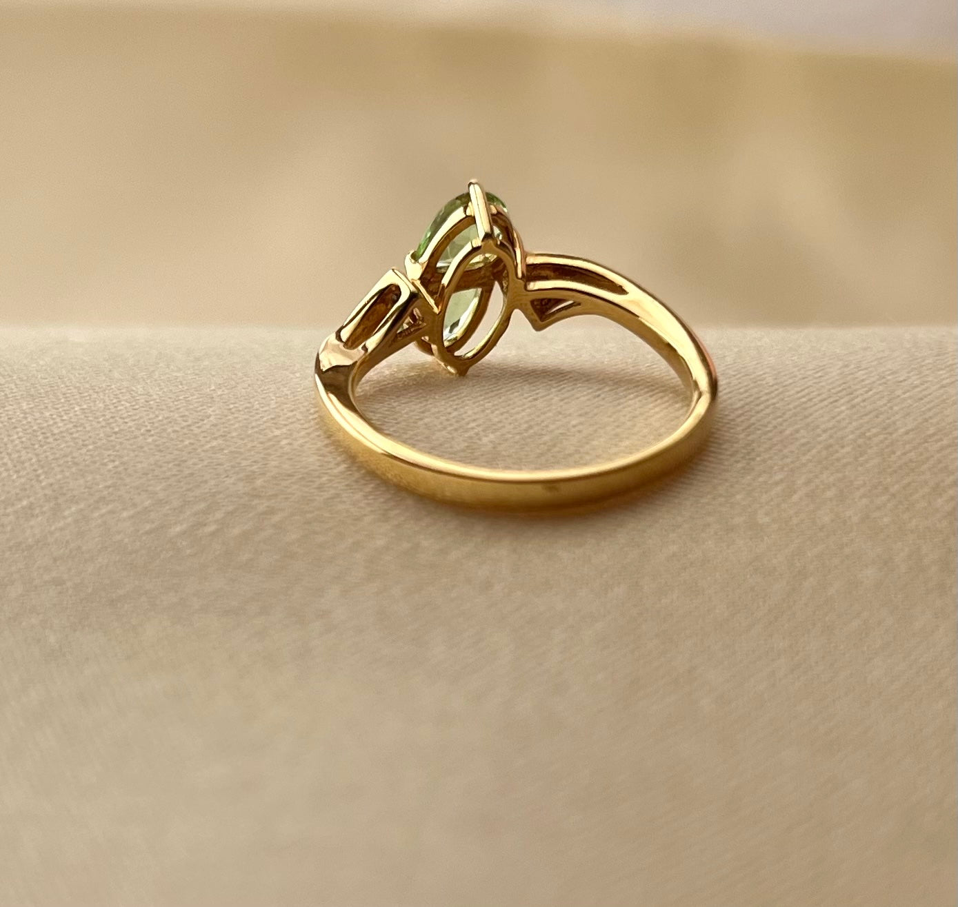 Vintage 18ct Gold Green Amethyst Multi-Stone Ring, Size N + 0.5 Moi et Toi Ring