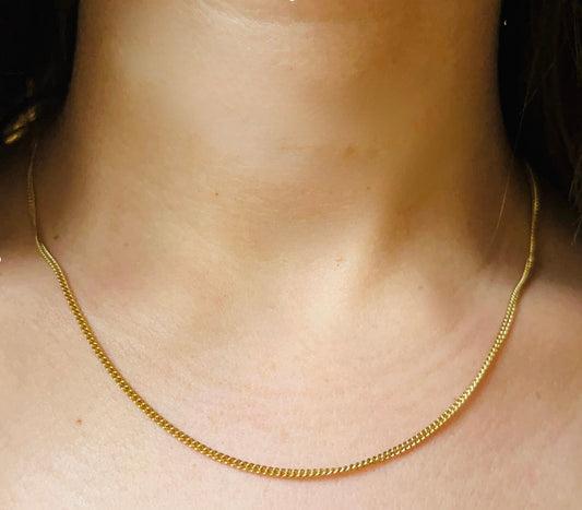 9ct Yellow Gold 18 Inch Necklace Chain Vintage Italian