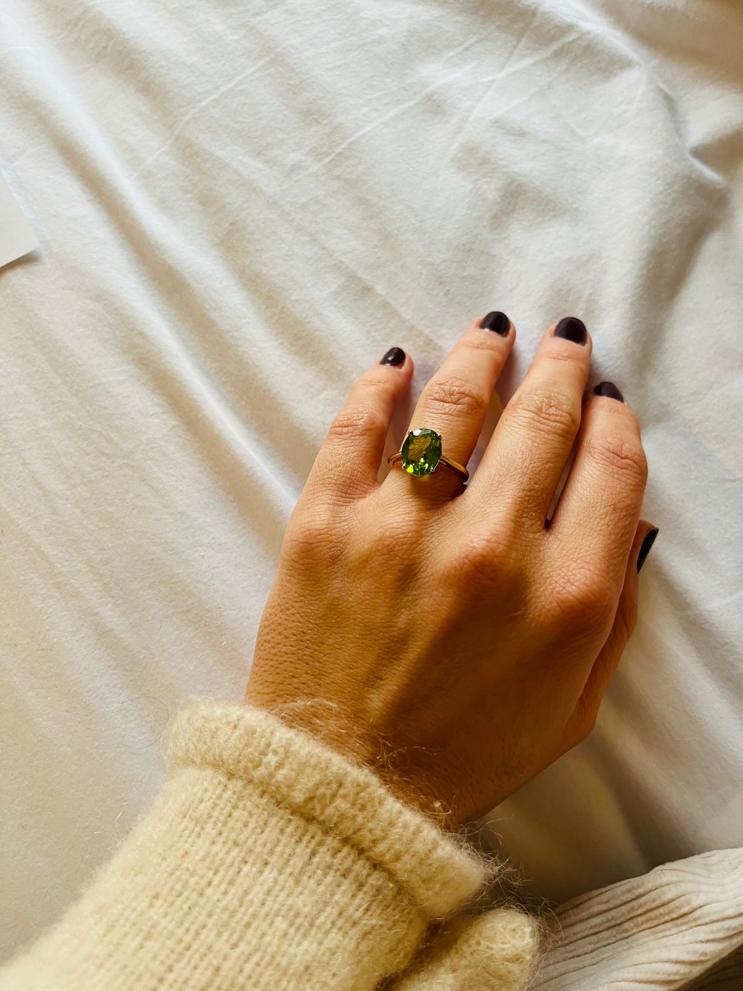 9ct Yellow Gold Peridot Ring Vintage