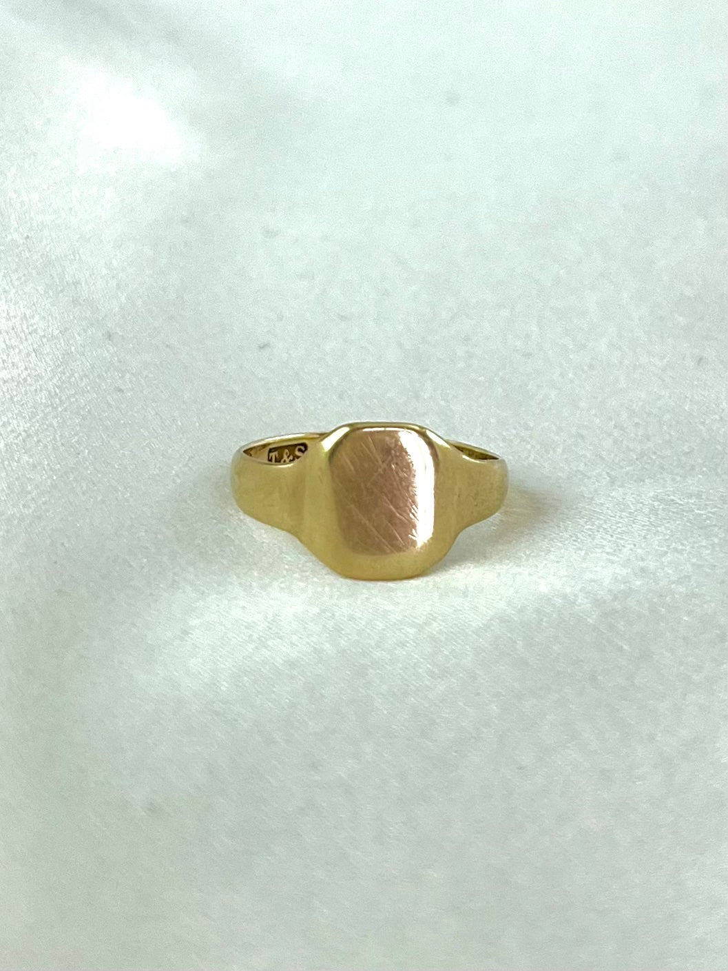 Vintage 1930s Solid 9ct Yellow Gold Signet Ring 1930s, Size L + 0.5