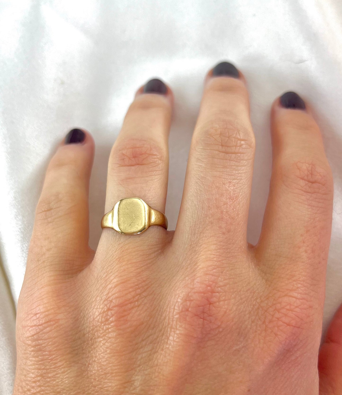 Vintage 1930s Solid 9ct Yellow Gold Signet Ring 1930s, Size L + 0.5