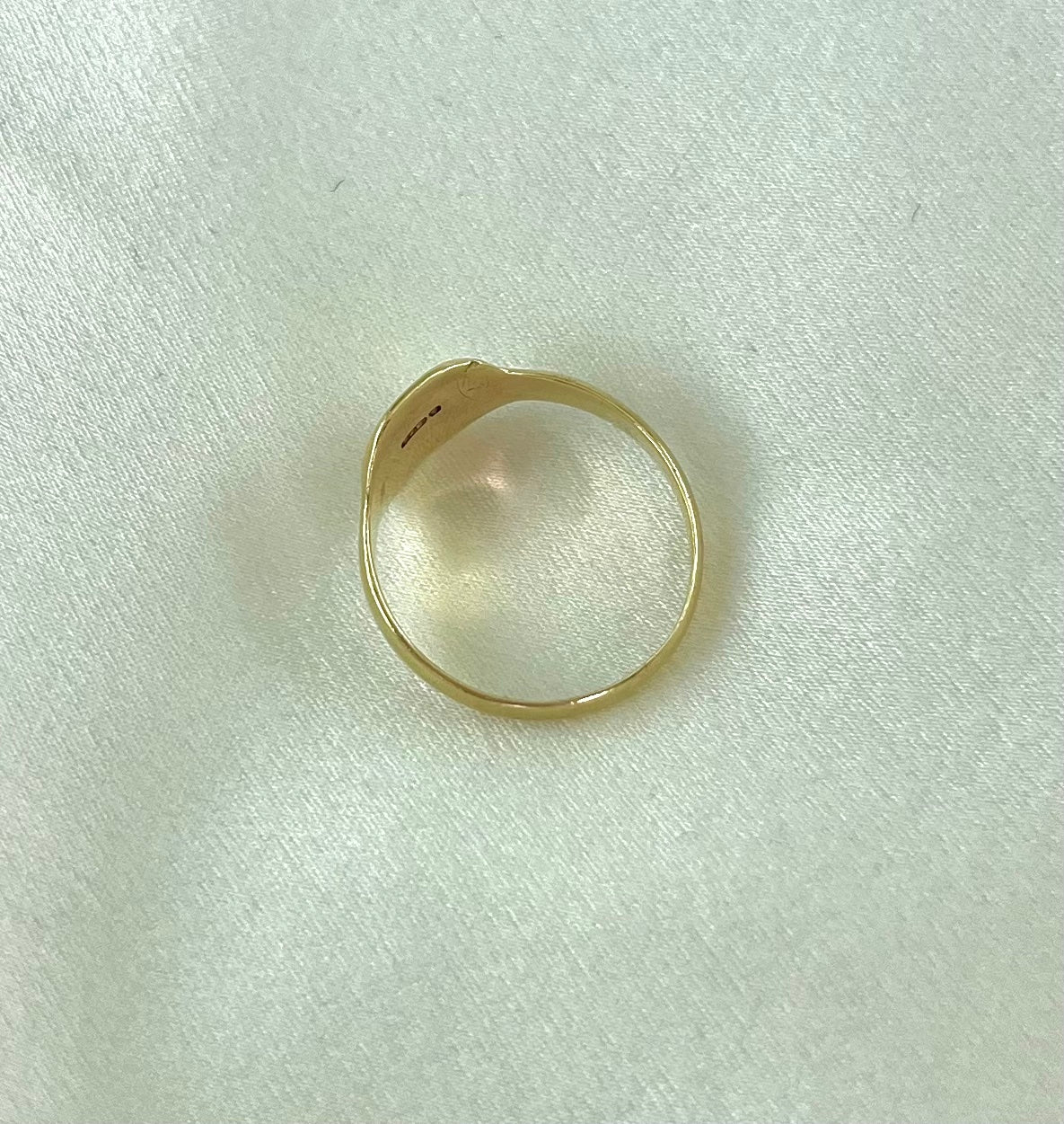 Vintage 1930s Solid 9ct Yellow Gold Signet Ring 1930s, Size L + 0.5