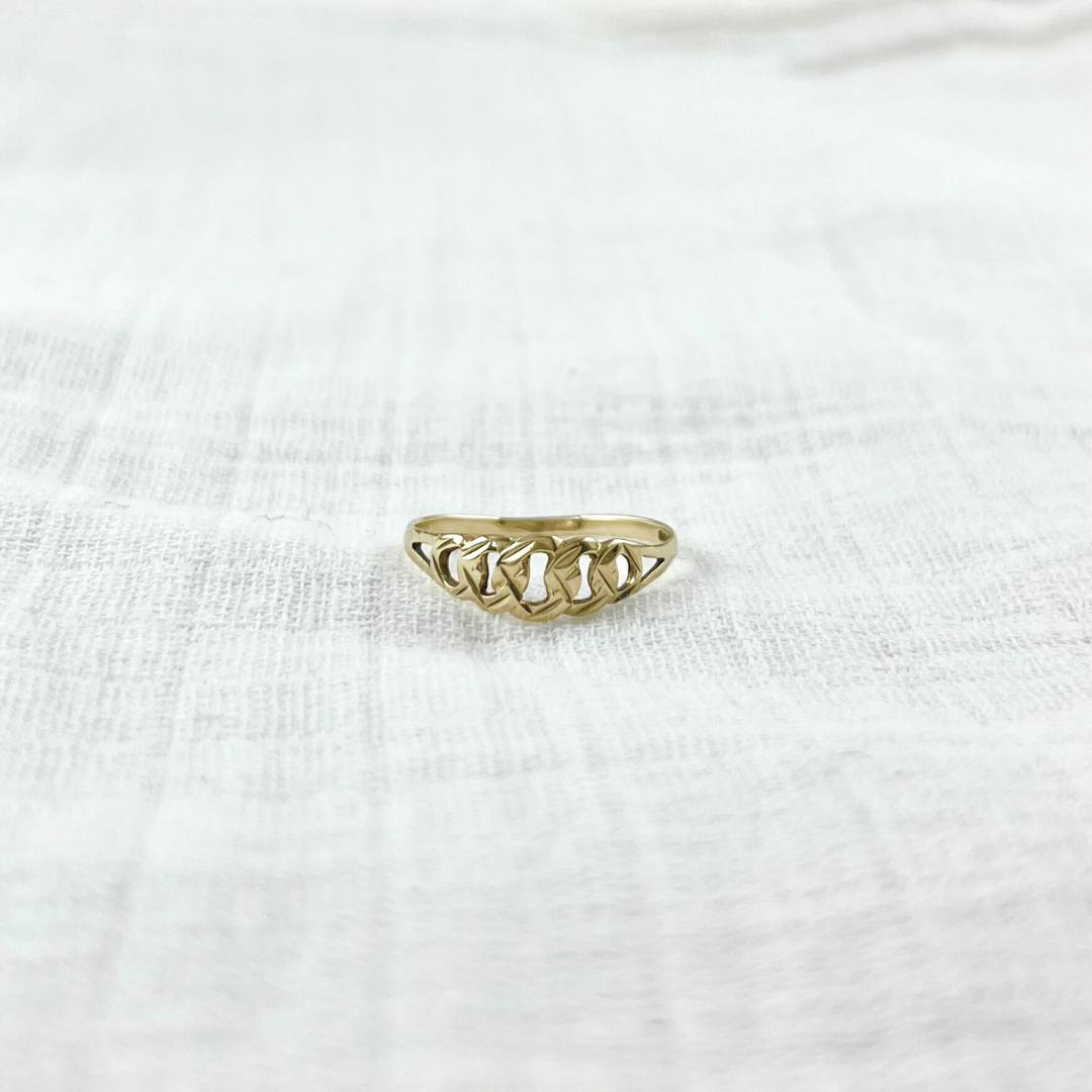 Vintage 9ct Gold Celtic Band, Size O Woven Braided Knot Pattern