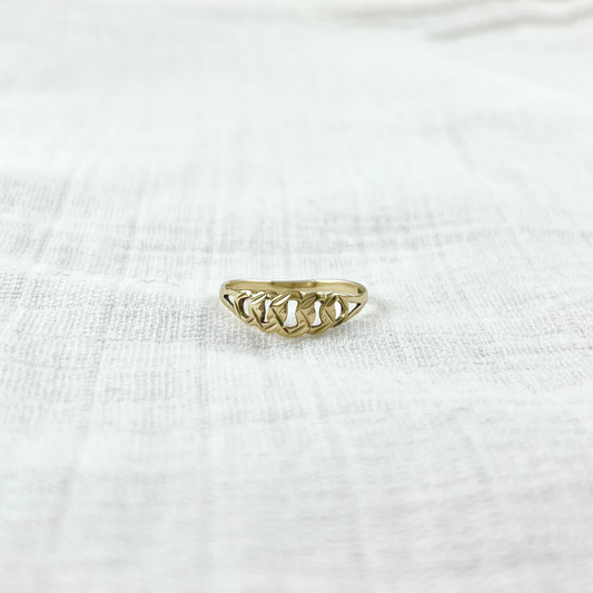 Vintage 9ct Gold Celtic Band, Size O Woven Braided Knot Pattern