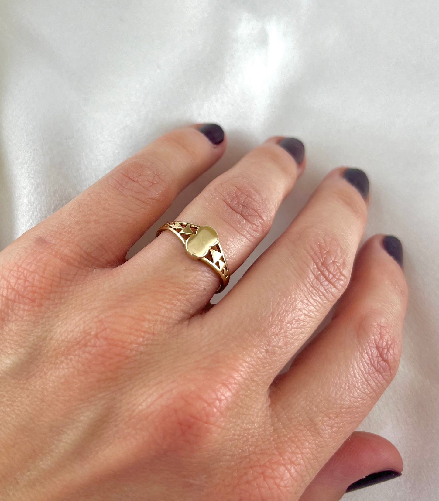 Vintage 9ct Gold Ring, Rare Design Size N + 0.5 1980s