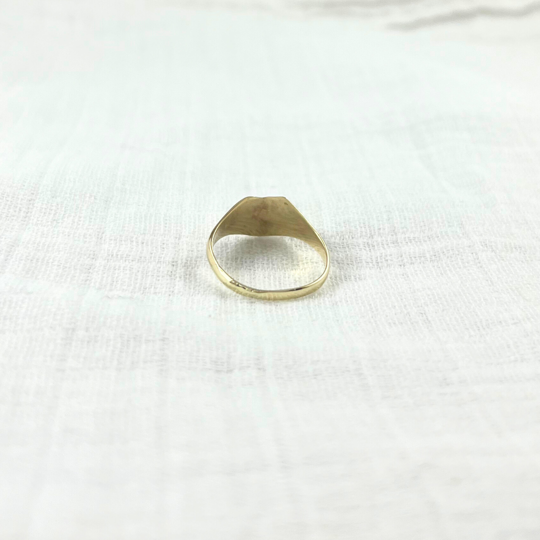 Vintage 9ct Gold Shield Signet Ring, Size L UK 1970s