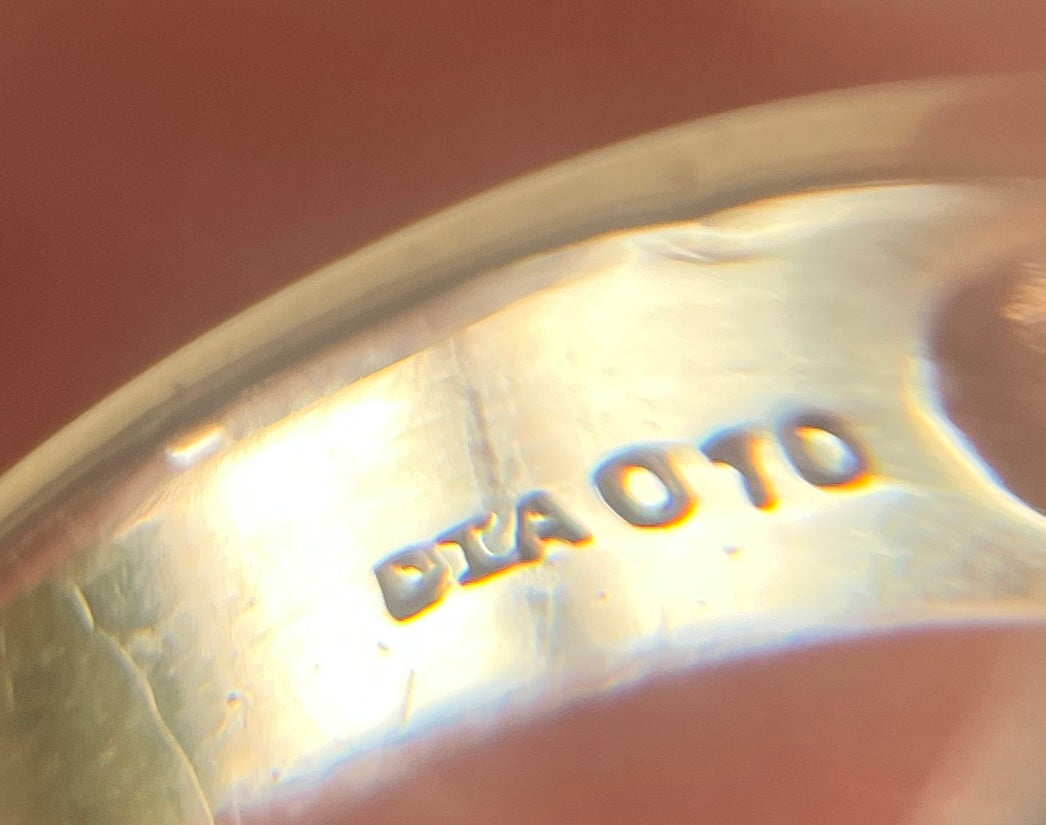 Vintage 9ct Gold Green Peridot and Diamond Ring, Size P UK Heavy Chunky Statement Ring