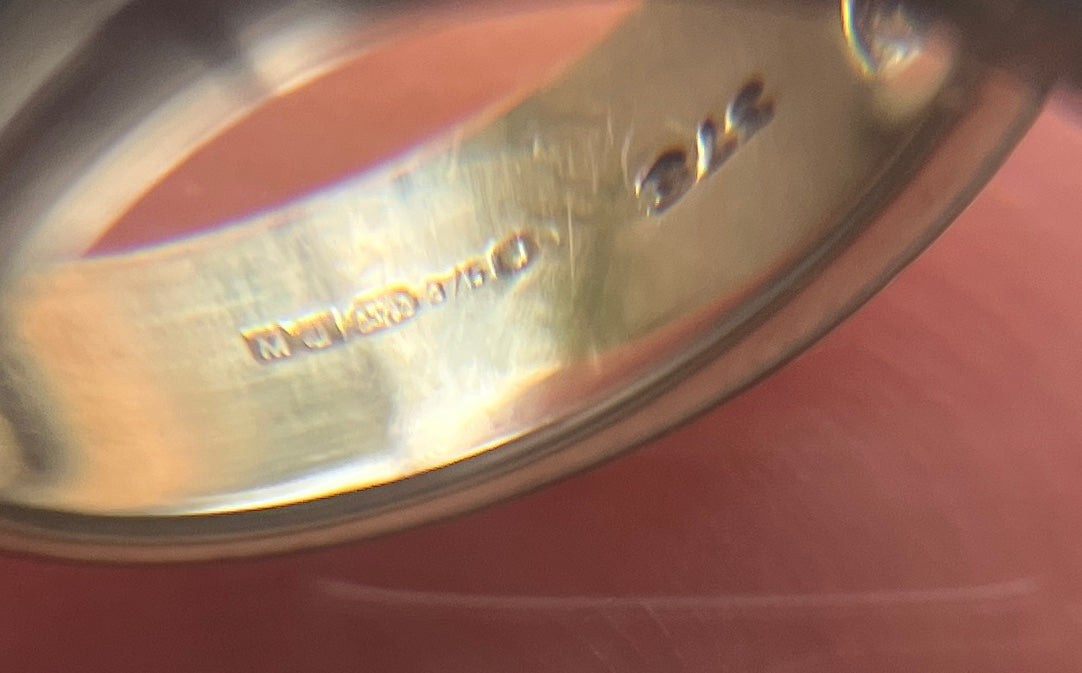 Vintage 9ct Gold Green Peridot and Diamond Ring, Size P UK Heavy Chunky Statement Ring