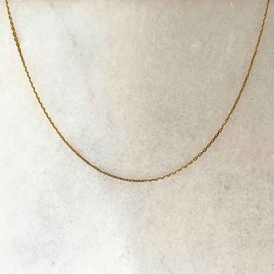 14ct Yellow Gold Fine Chain Vintage, 17.5 inches