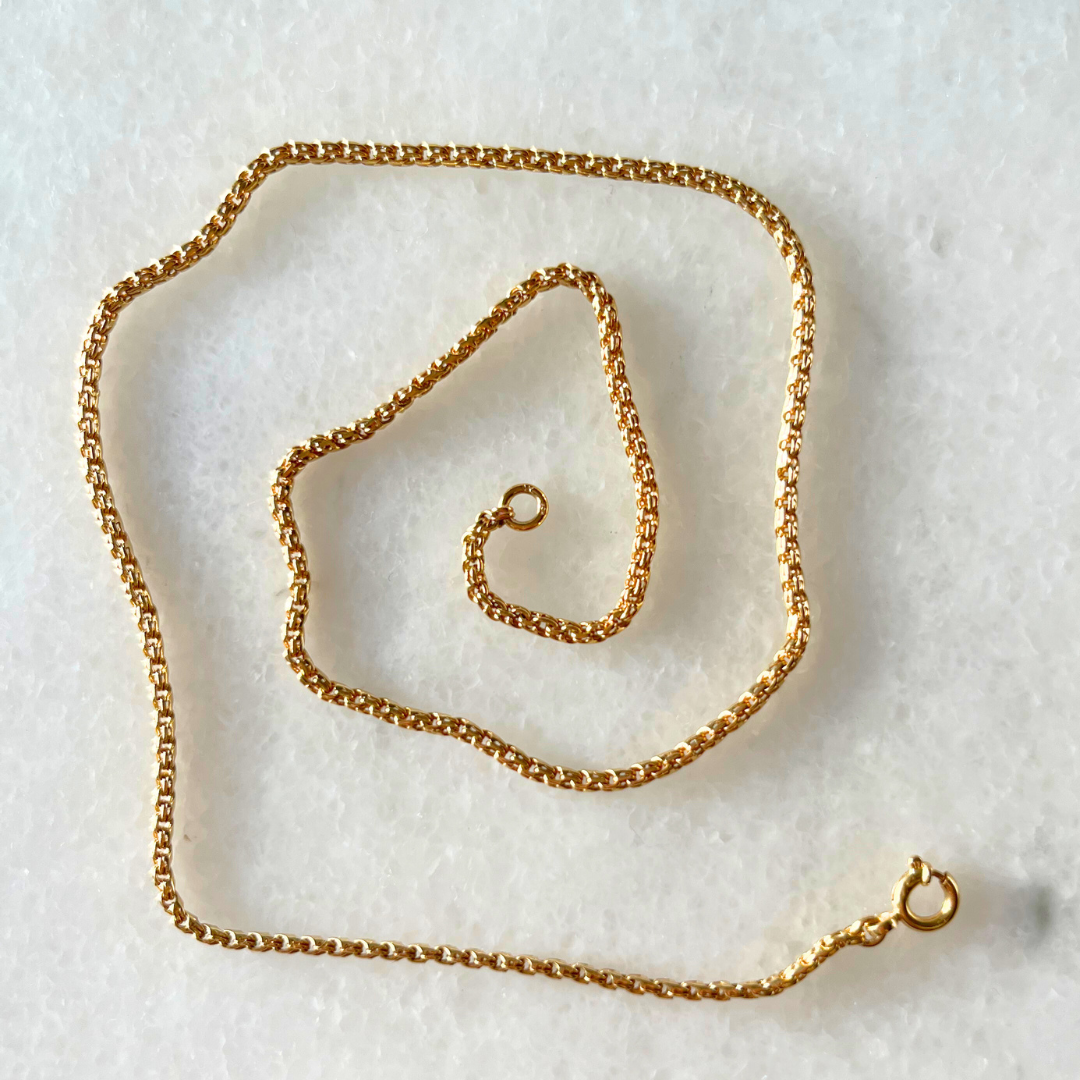 18ct Yellow Gold Spiga Chain, 15.5 inch 40cm Vintage