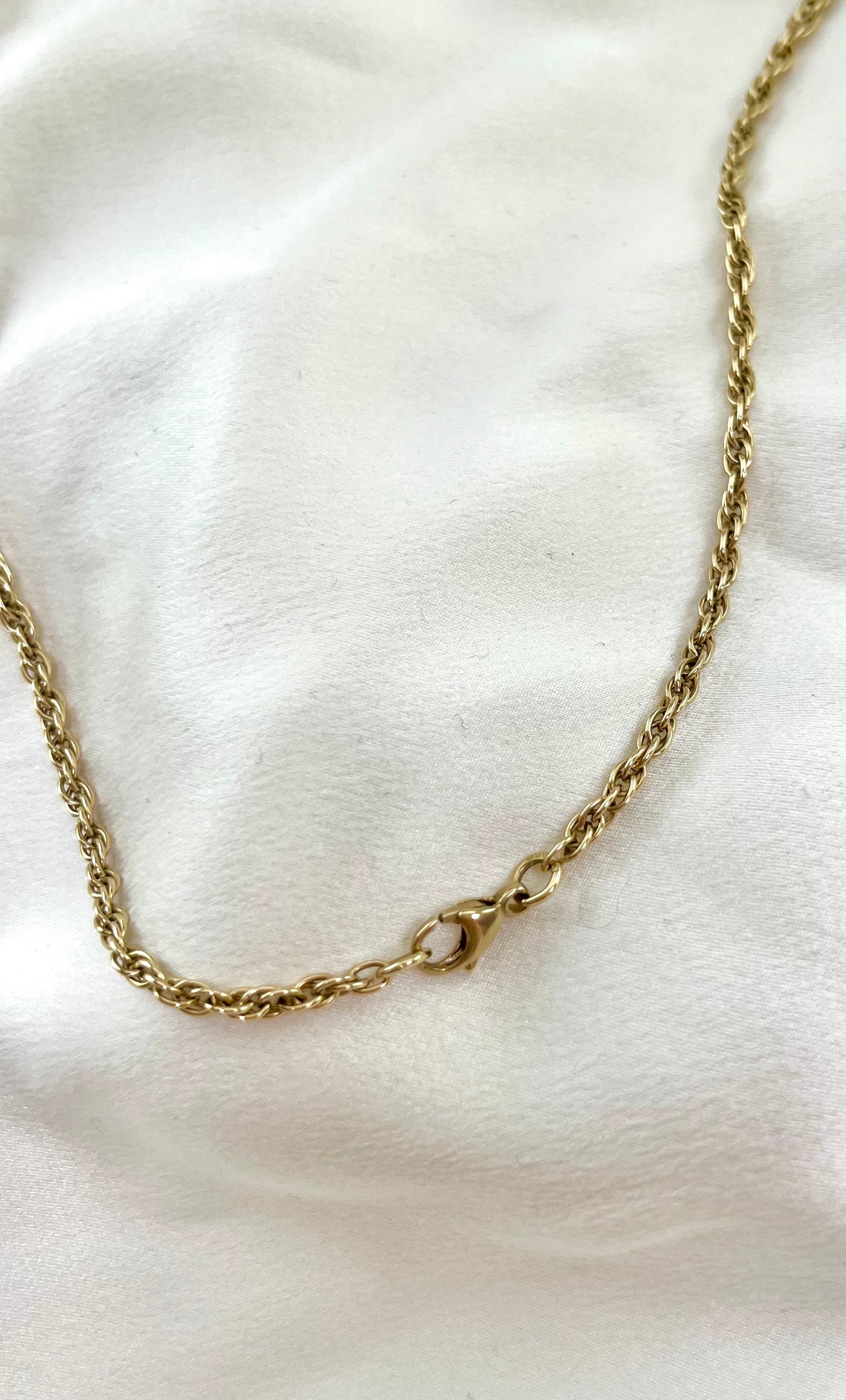 9ct Gold Long Rope Link Necklace Vintage, Heavy 20 inch