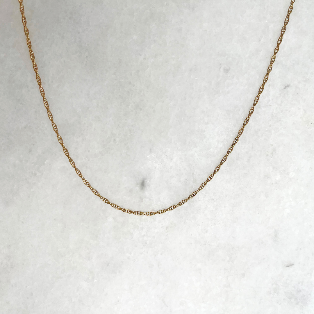 9ct Gold Chain Link Fine Necklace Vintage 50cm Long
