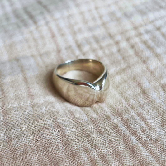 Vintage Georg Jensen Solid Sterling Silver Ring, Size M Modernist Danish