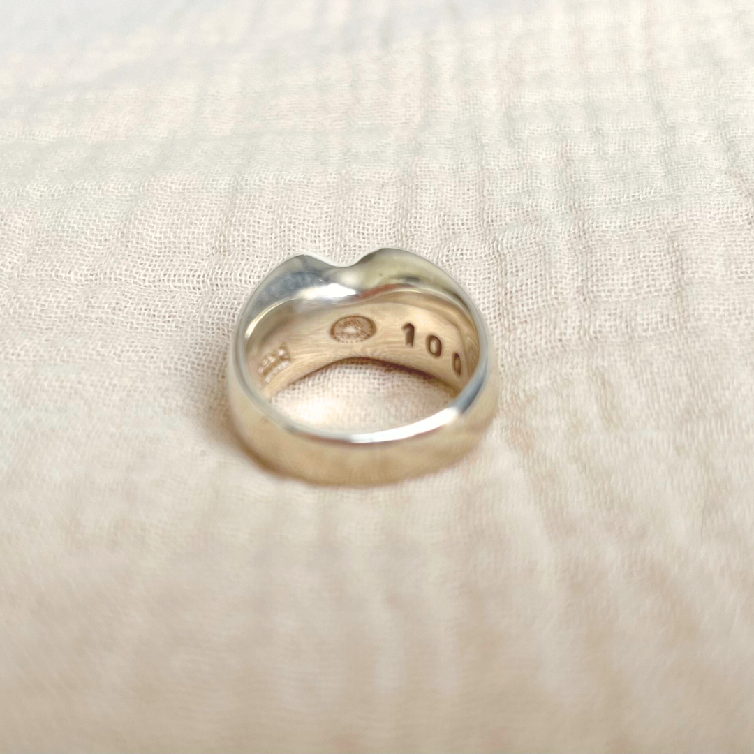 Vintage Georg Jensen Solid Sterling Silver Ring, Size M Modernist Danish