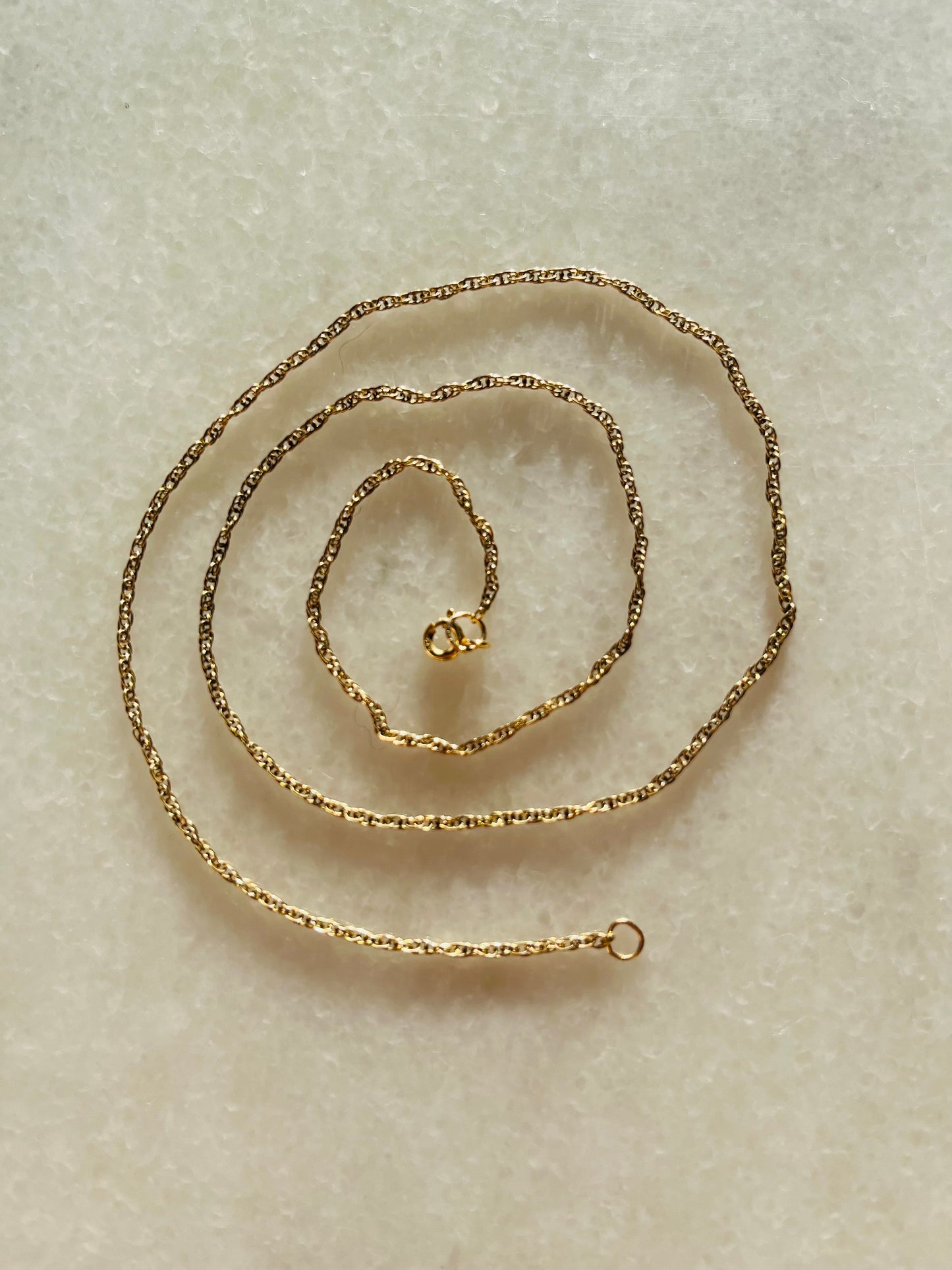 9ct Gold Chain Link Fine Necklace Vintage 50cm Long