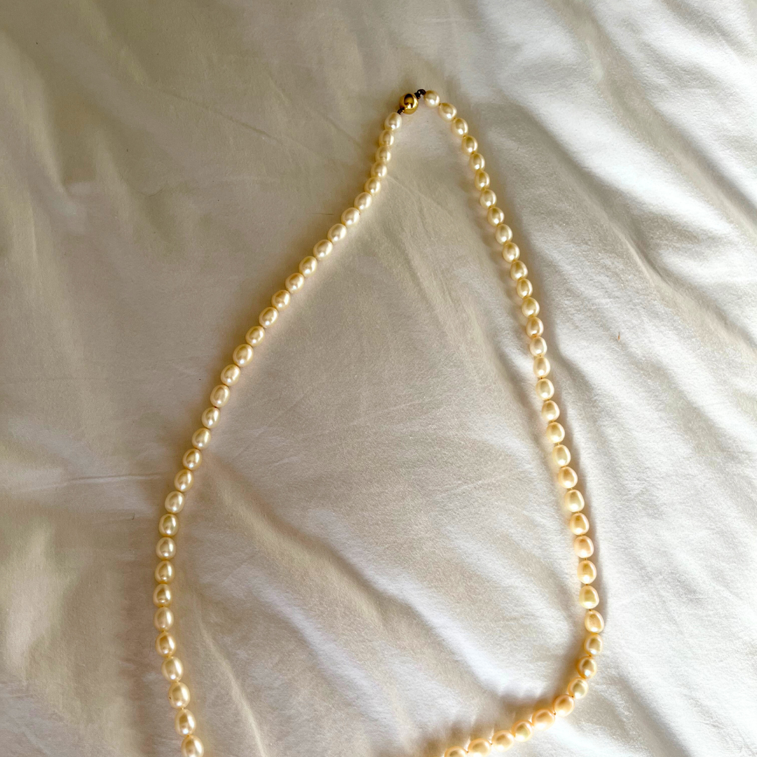 Freshwater Pearl Necklace With 14CT Gold Ball Clasp Vintage