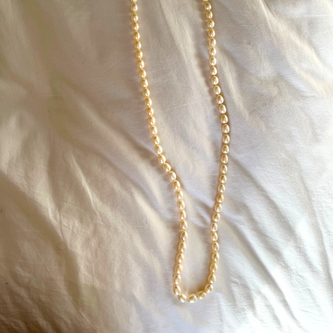 Freshwater Pearl Necklace With 14CT Gold Ball Clasp Vintage