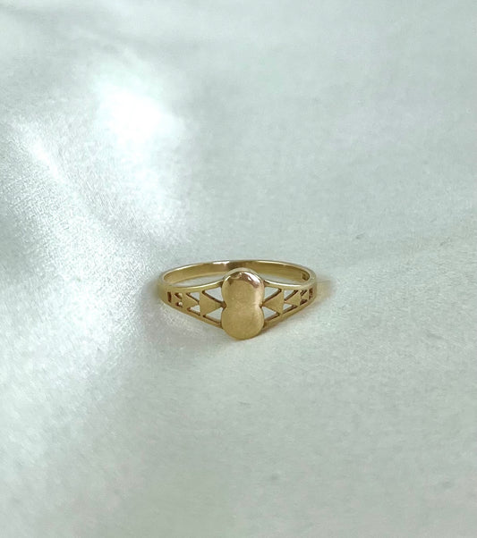 Vintage 9ct Gold Ring, Rare Design Size N + 0.5 1980s