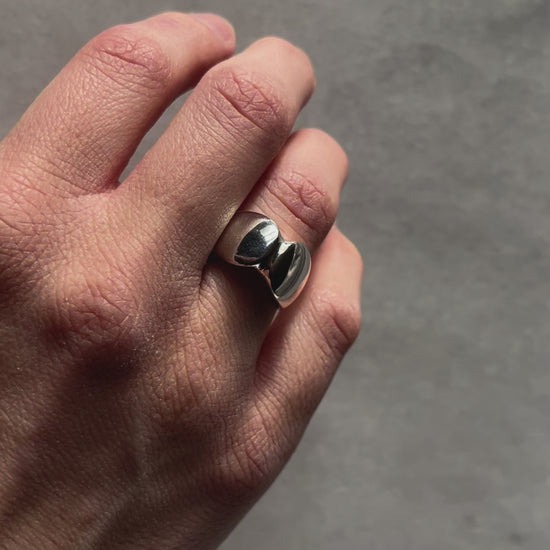 Vintage Georg Jensen Solid Sterling Silver Ring, Size M Modernist Danish